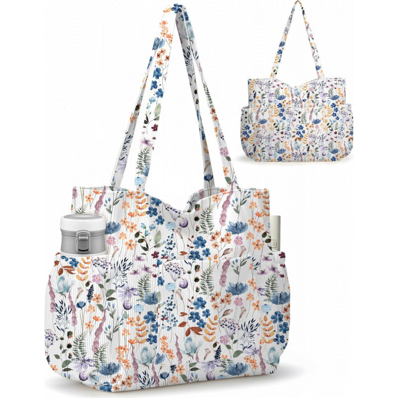 Large Multiple Pockets Corduroy Bag