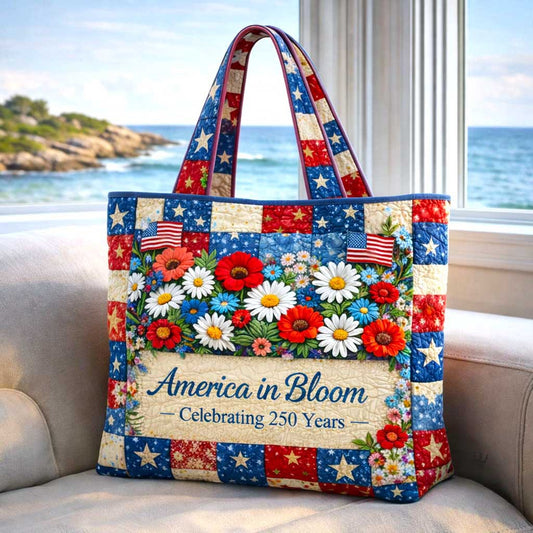 America in Bloom Handmade Tote Bag