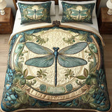 Art Nouveau Dragonfly Quilted Bedding Set