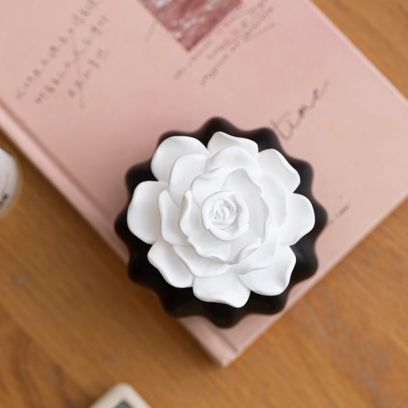 Home Handcrafted Gypsum Camellia Passive Essential Oil Diffuser
