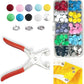 Metal Snaps Buttons with Fastener Pliers Press Tool Kit