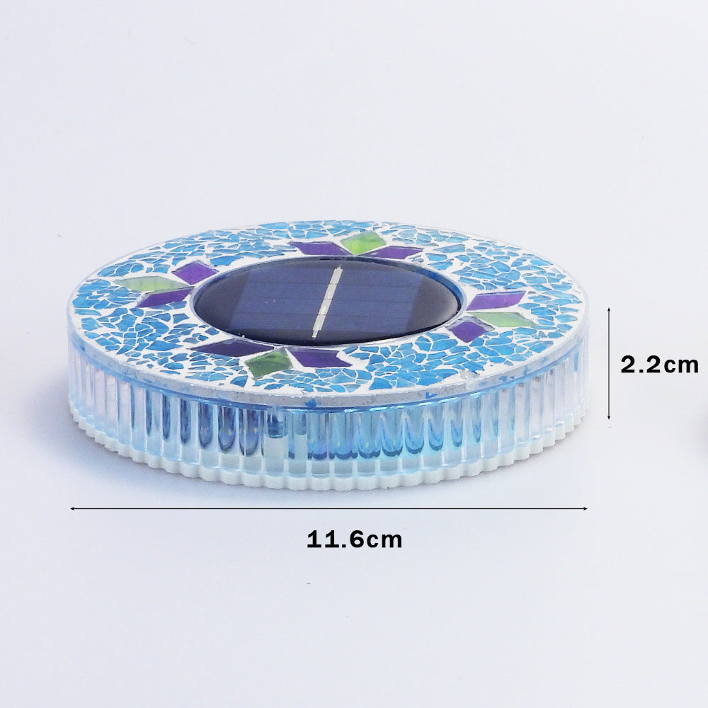 Waterproof Outdoor Glass LED Mosaic Solar Disk Light