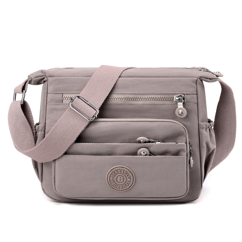 Nylon Lightweight Single Shoulder Bag with Multiple Pockets