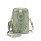 PU Small Openwork Carving Lightweight Crossbody Phone Bag