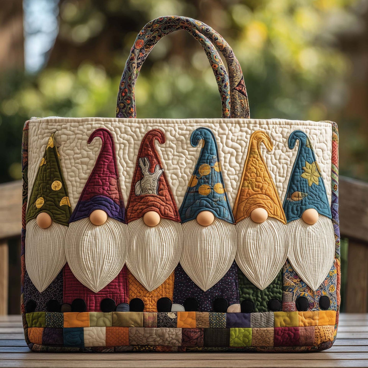 Bohemian Chicken Quilted Tote Bag