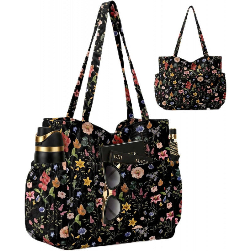 Large Multiple Pockets Corduroy Bag