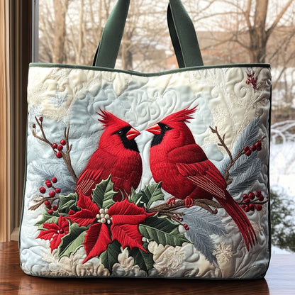 Two Red Cardinals Handmade Tote Bag