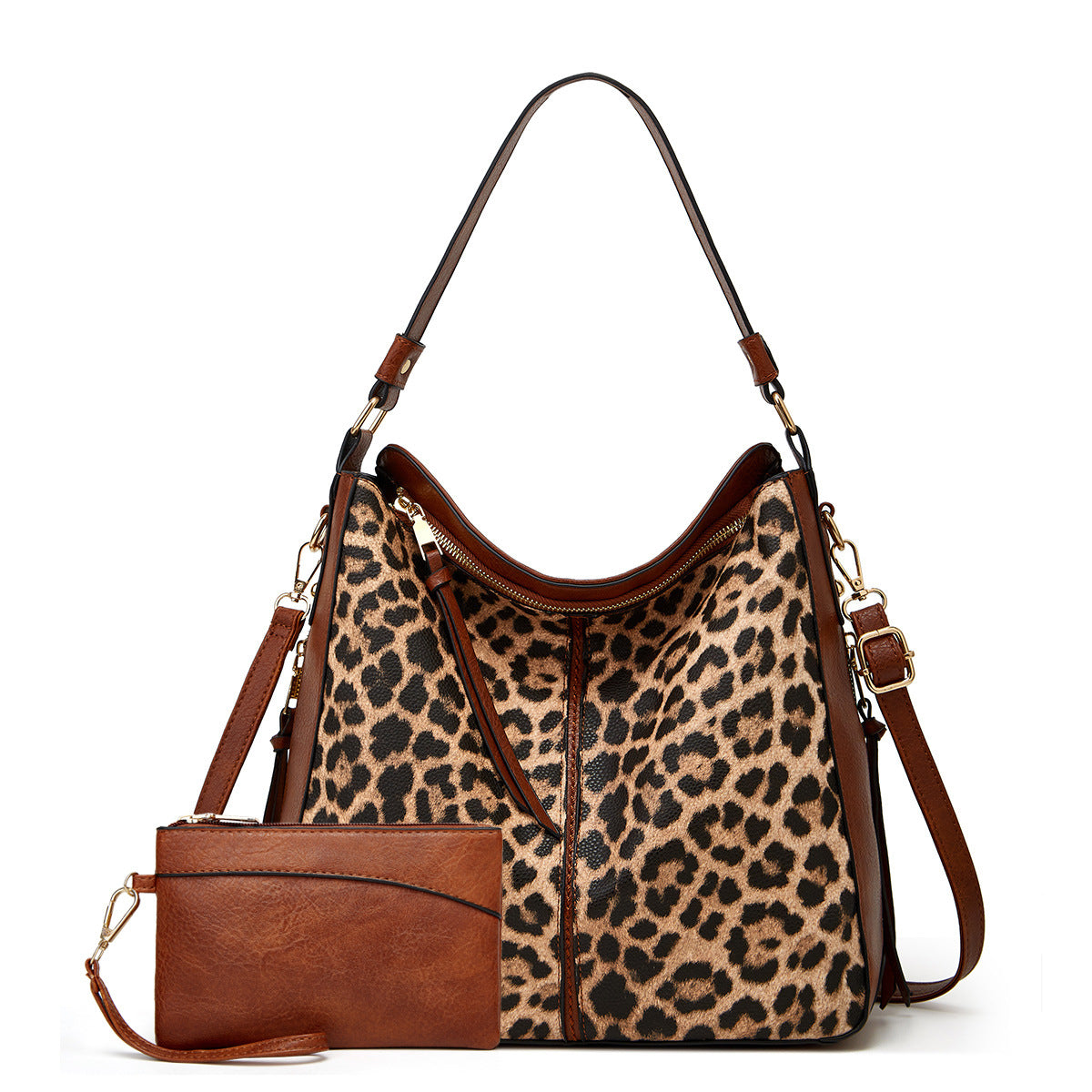 Luxury Leather Print Hobo Anti-theft Handbag