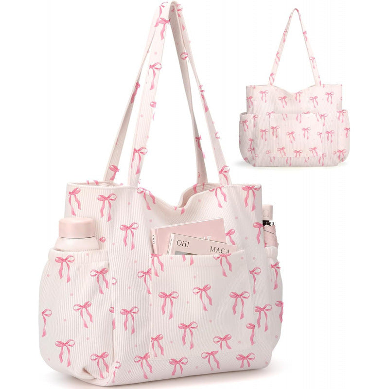 Large Multiple Pockets Corduroy Bag