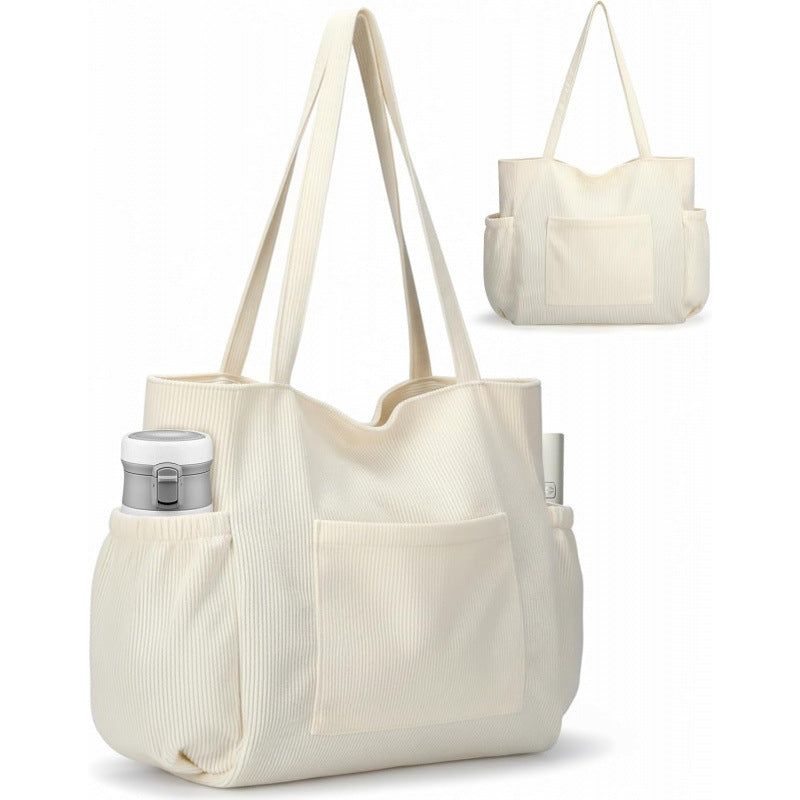 Large Multiple Pockets Corduroy Bag