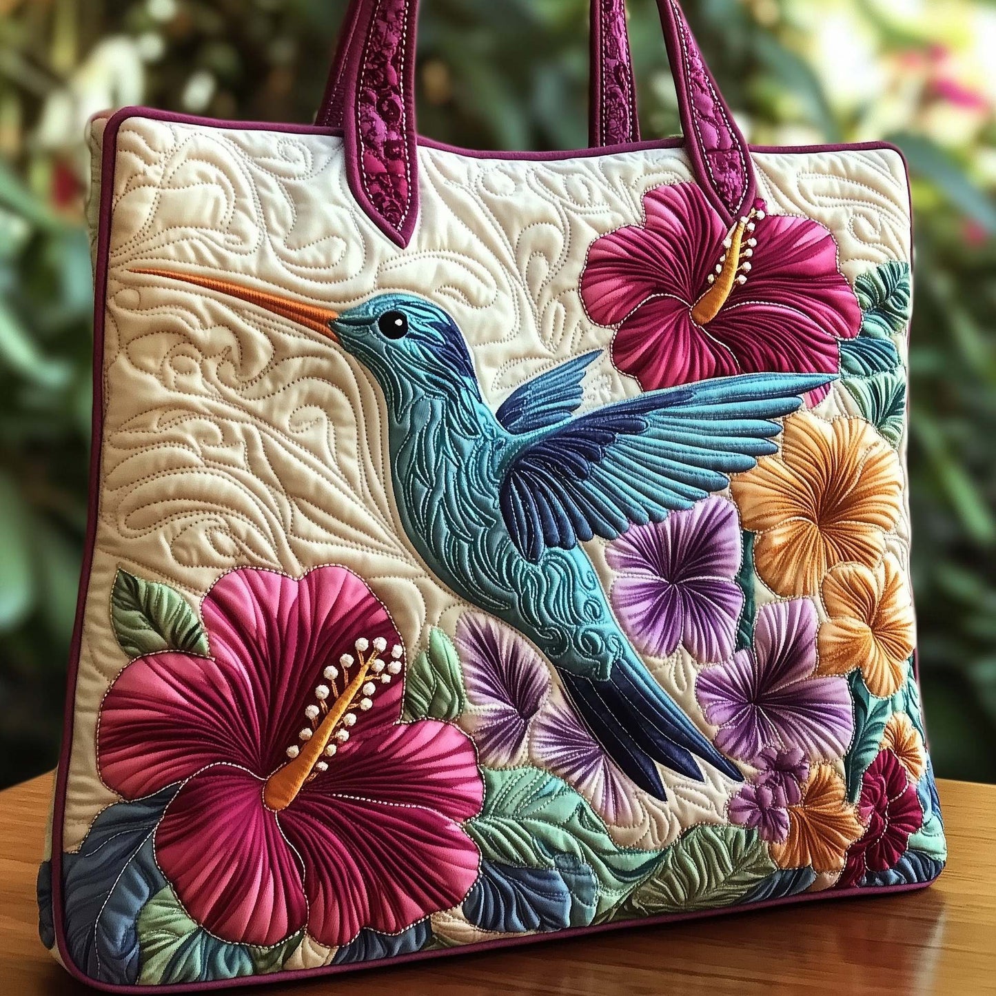 Bohemian Chicken Quilted Tote Bag