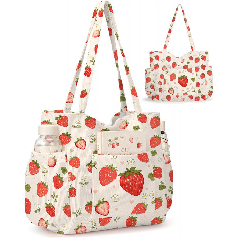 Large Multiple Pockets Corduroy Bag