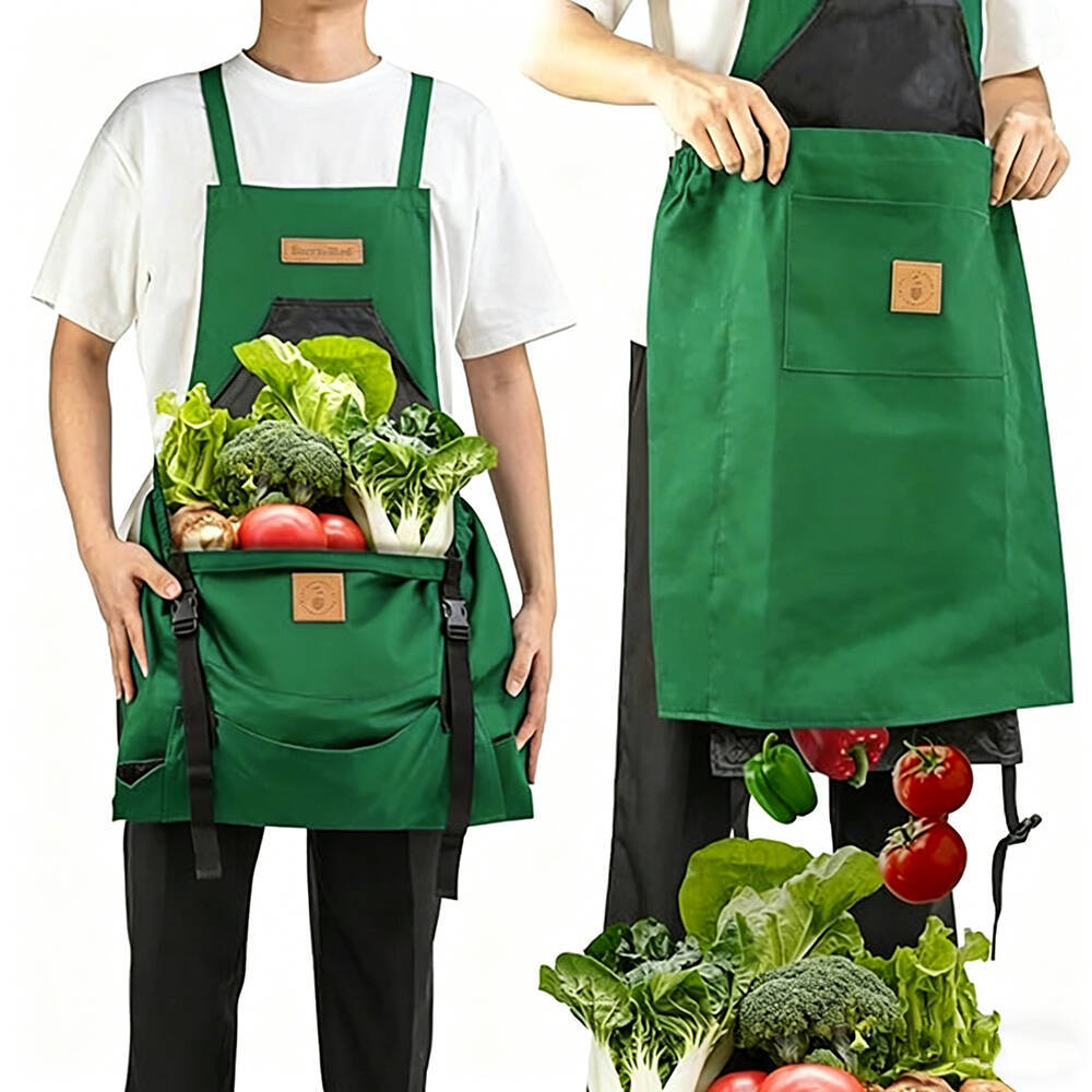 Gardening Apron with Pockets -Instant-Release Harvest System