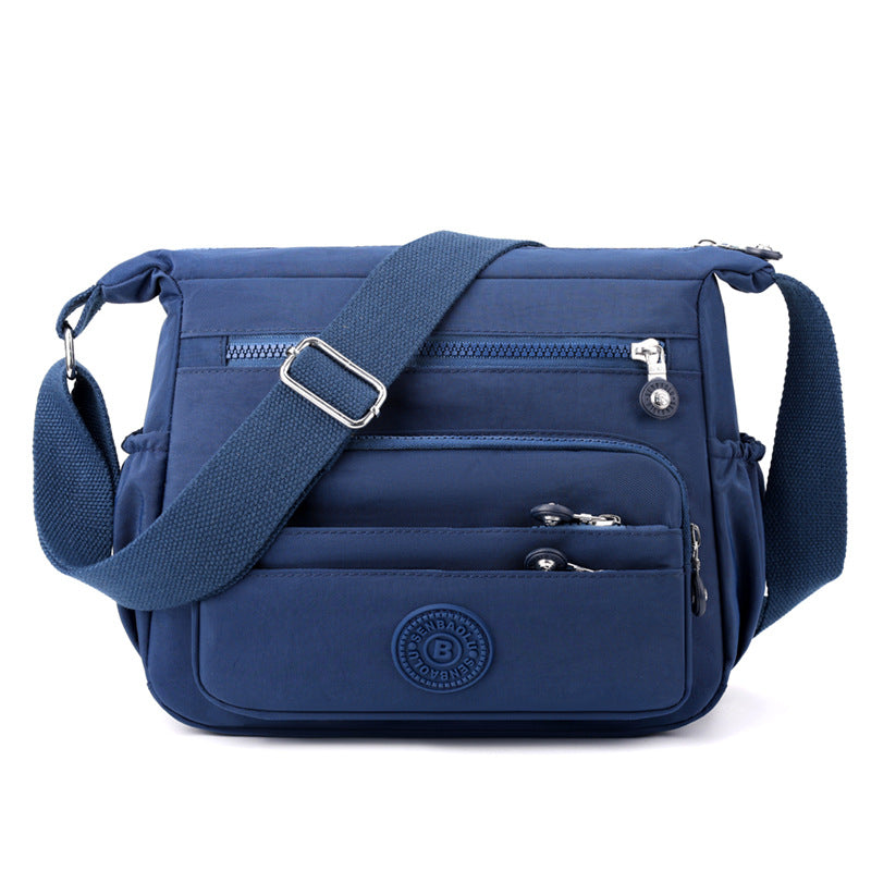 Nylon Lightweight Single Shoulder Bag with Multiple Pockets