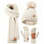 3 in 1 Winter Warmer Beanie Fleece Lined Knit Hat Scarf Gloves Gift Set