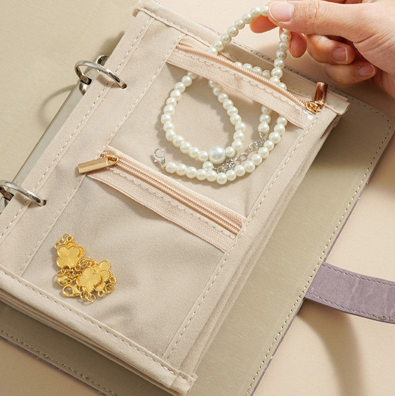 PU Leather Travel Jewelry Organizer Book
