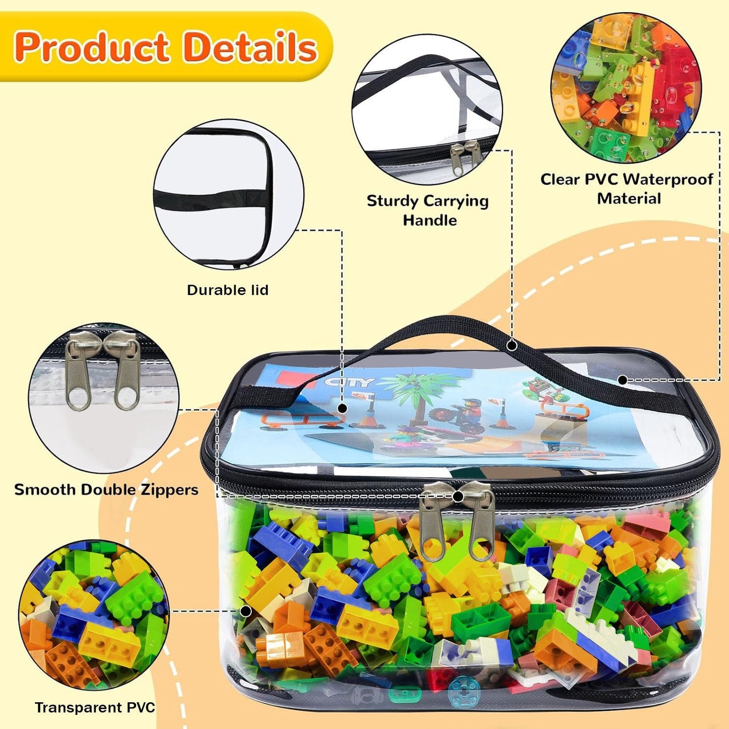 6 Packs Large Toy Storage Bags