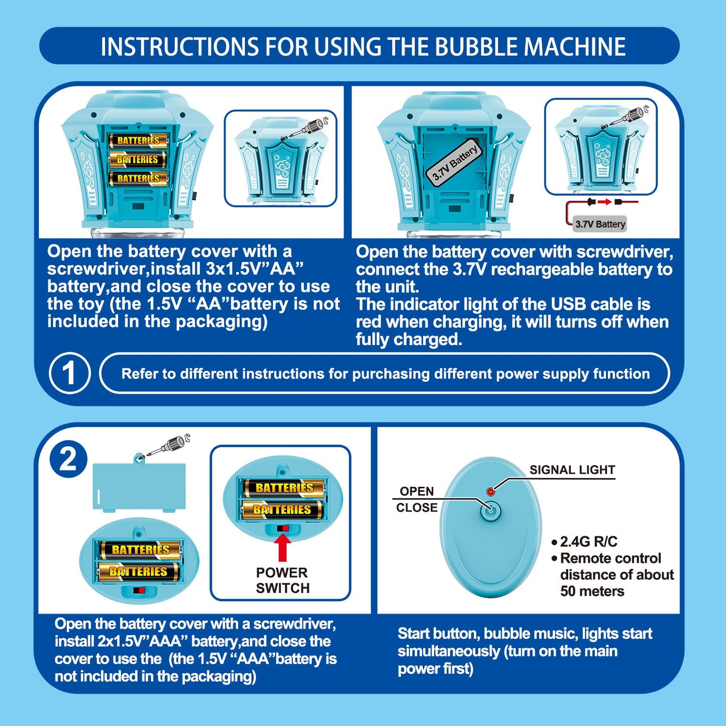Automatic Bubble Machine for Kids - Bubble Maker with Lights