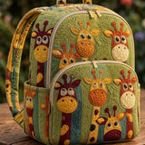 Cute Giraffe Family Quilted Backpack