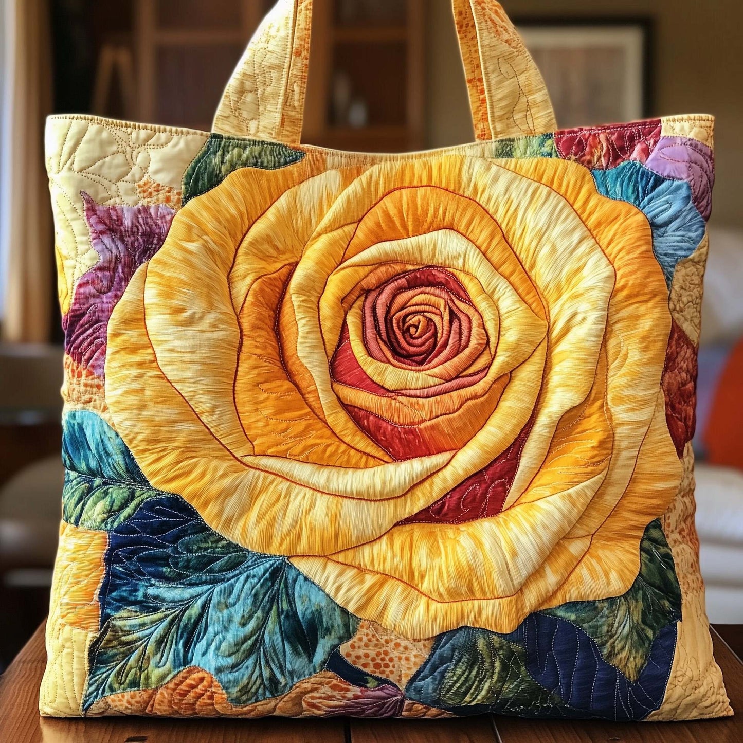 Bohemian Chicken Quilted Tote Bag