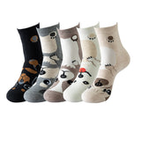 Cute Sloth Animal Face Socks 5 Pairs