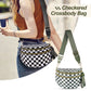 Plus Size Checkered Nylon Crossbody Bum Bag