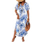 V Neck Slit Casual Beach Dress
