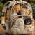 Sleepy Cat Family Quilted Backpack
