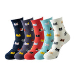 Mini Cat Head Animal Face Socks 5 Pairs