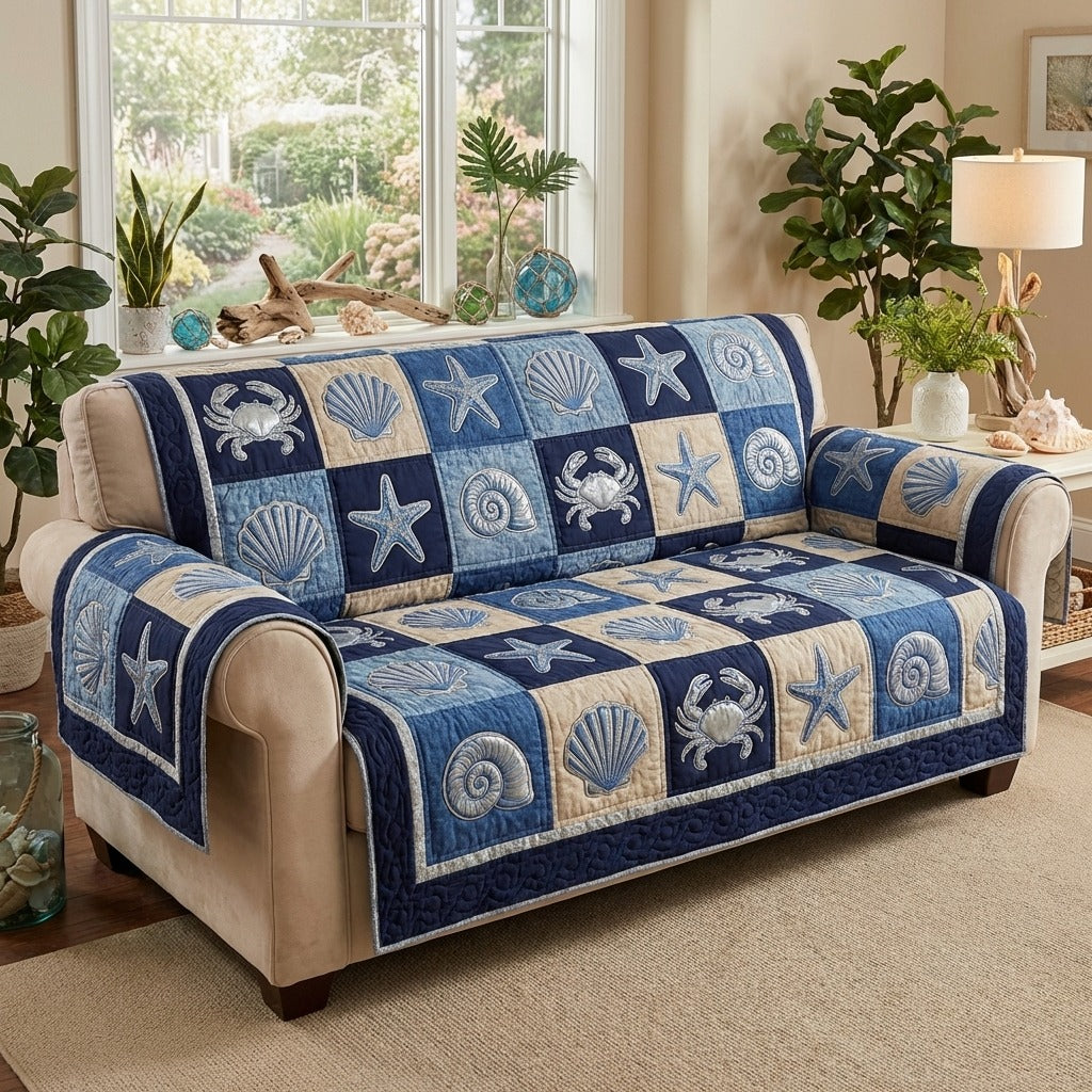 Ocean Charm Quilted Sofa Cover