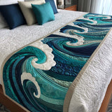 Ocean Waves Quilted Bed Runner