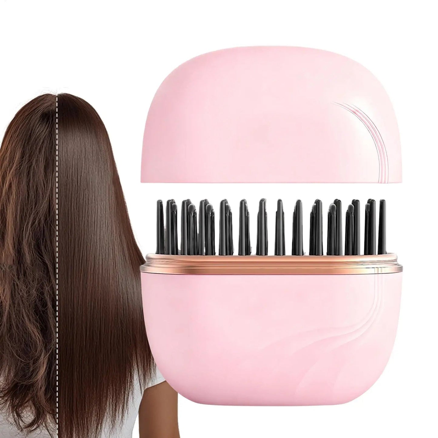 Mini Portable Steam Hair Straightener Brush