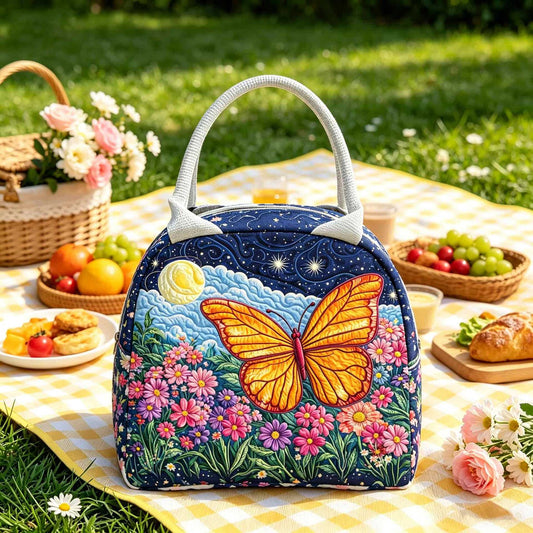 Butterfly Floral Quilted Lunch Bag