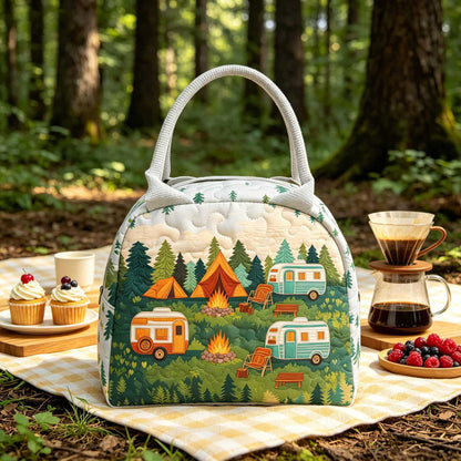 Vintage Camper Quilted Lunch Bag