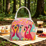 Cute Pink Flamingo Quilted Lunch Bag