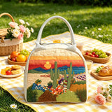 Cactus Desert Sunset Quilted Lunch Bag