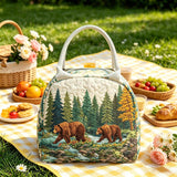 Forest Bear Quilted Lunch Bag
