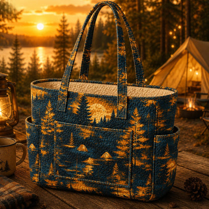 Wilderness Camping Multiple Pockets Quilted Tote Bag