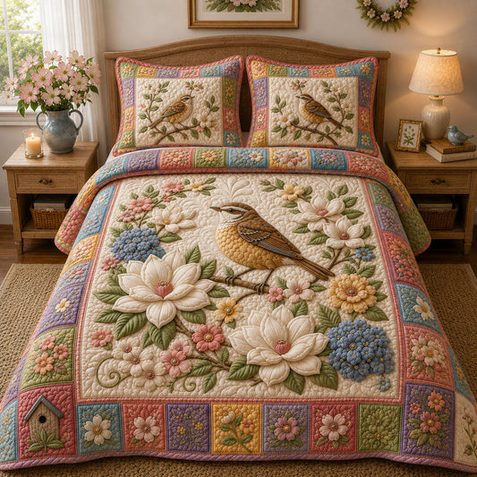 The Magnolia & Songbird Quilted Bedding Set