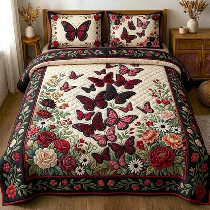 Butterfly Garden Quilted Bedding Set