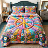 Rainbow Bloom Quilted Bedding Set