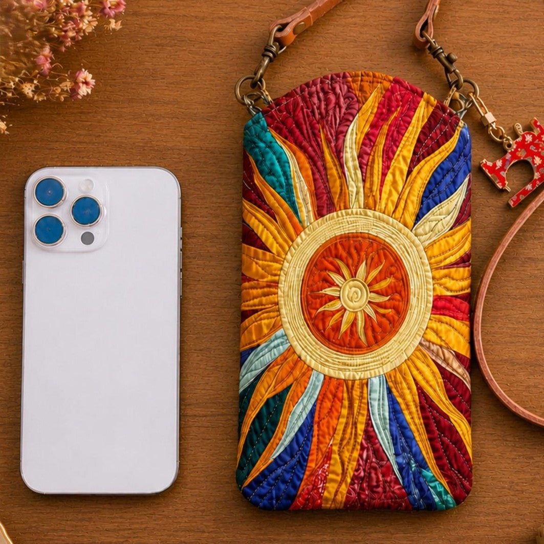 The Sunburst Quilted Slim Phone Crossbody Bag