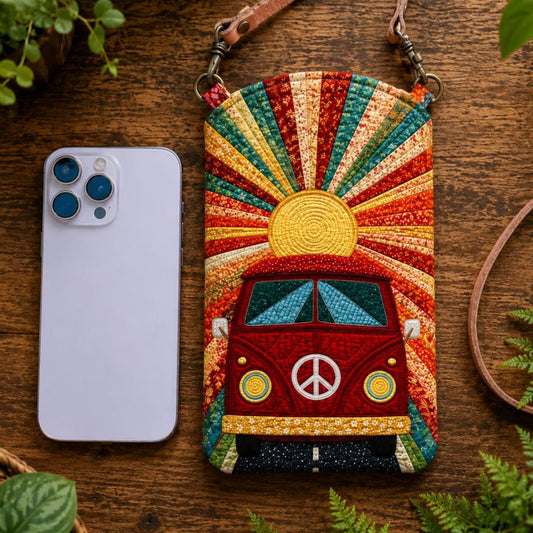 Camper Sunburst Quilted Slim Phone Crossbody Bag
