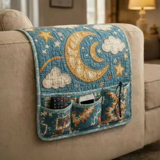 Moonlight Cloud Quilted Sofa Armrest Organizer