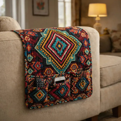 Diamond Quilted Sofa Armrest Organizer