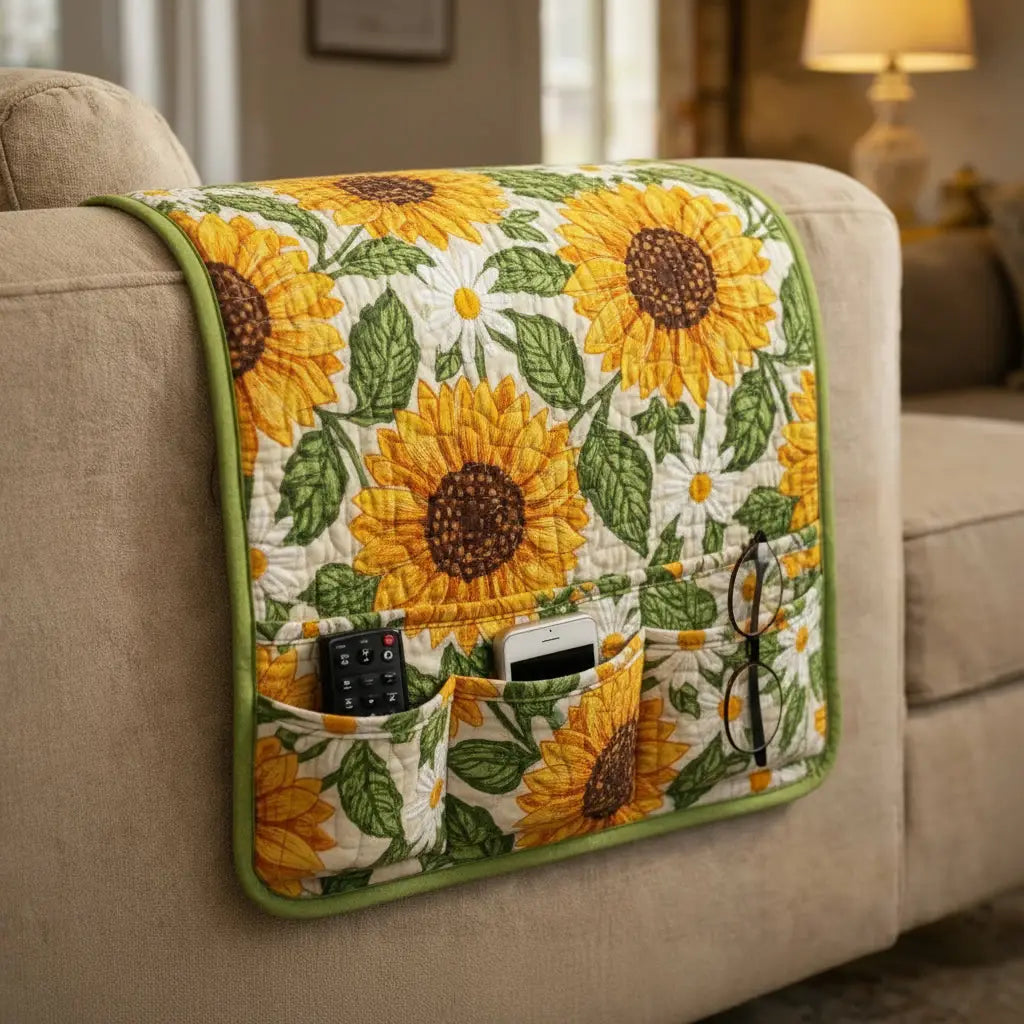 Sunflower Quilted Sofa Armrest Organizer