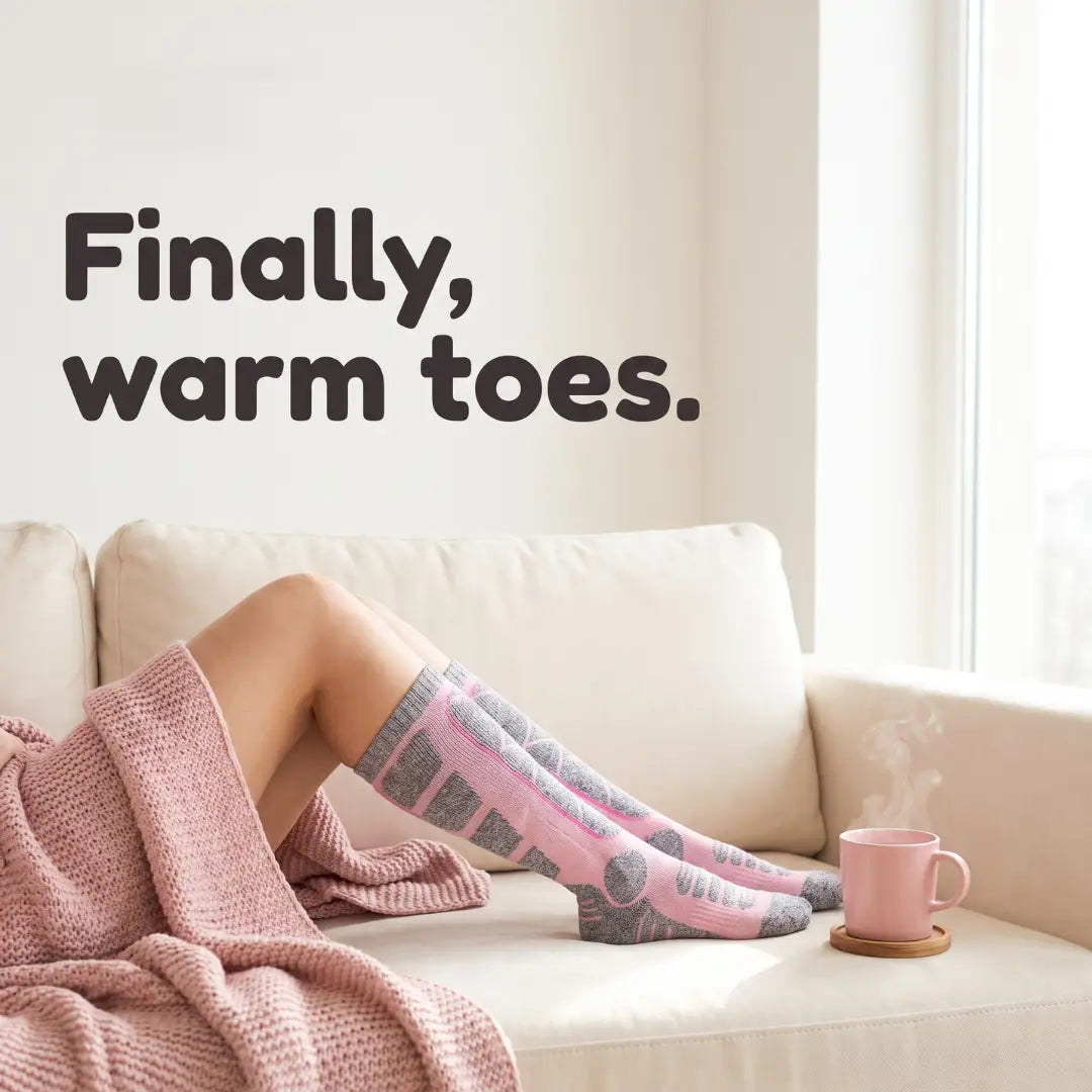 Heated Thermal Socks With Three Adjustable Temperature Settings