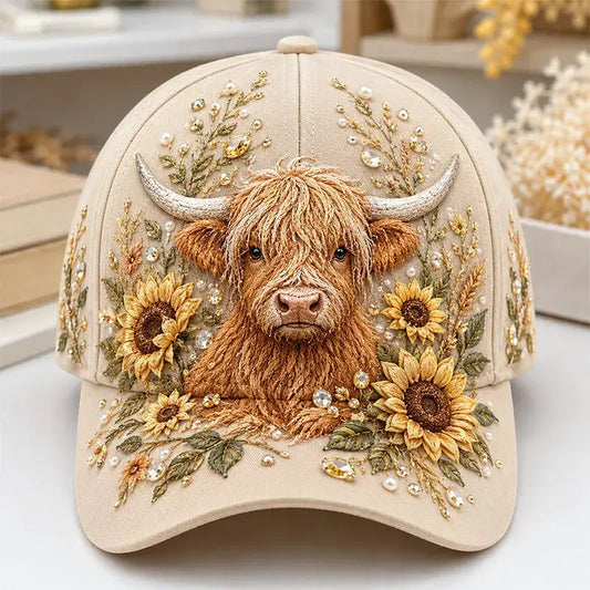 Highland Cow 3D-printed Creature Pattern Cap