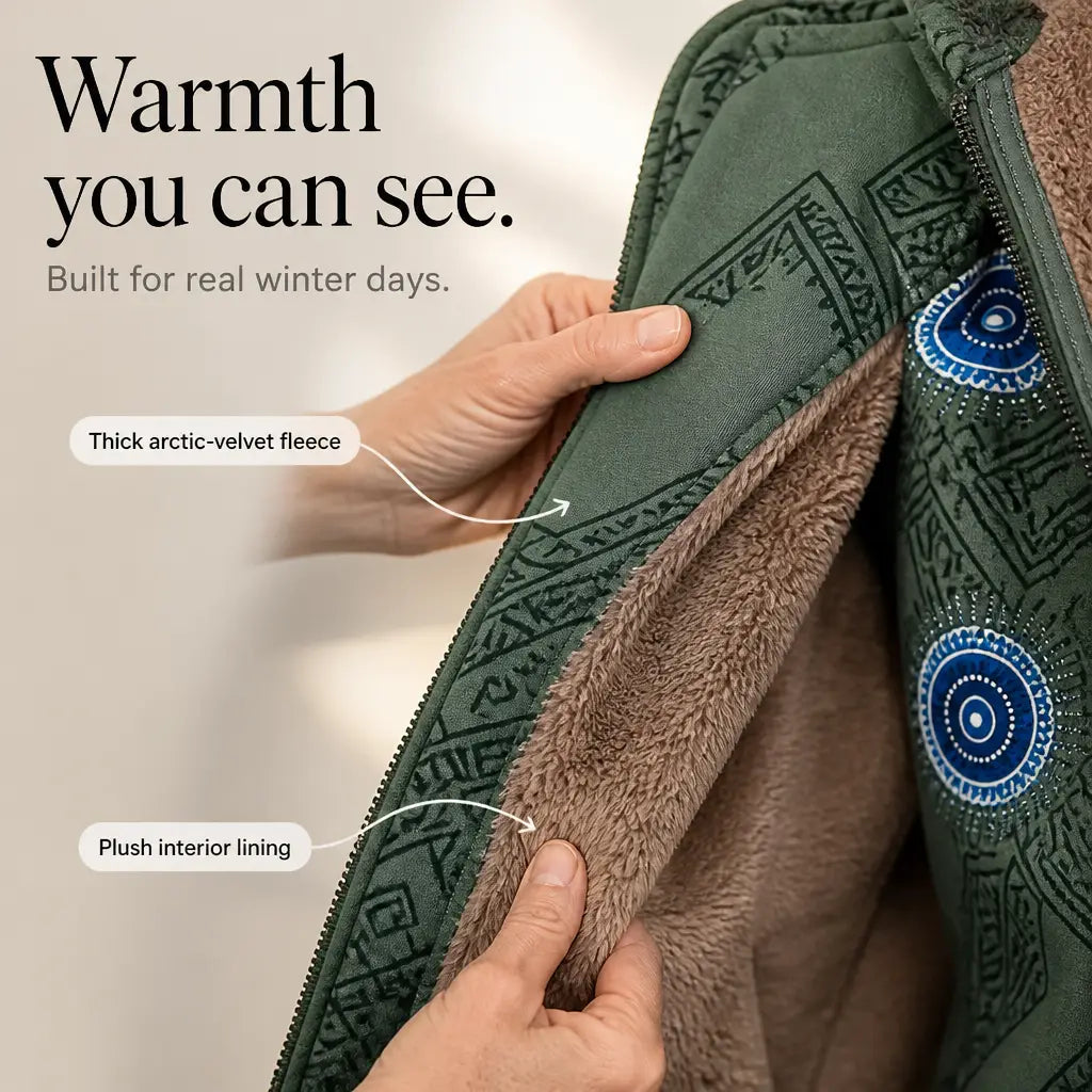 💖Women's Vintage Leaf Print Hooded Coat