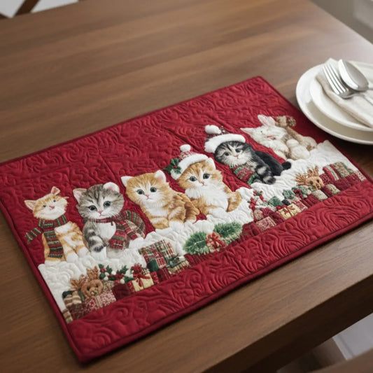 Adorable Santa Paws Quilted Place Mat